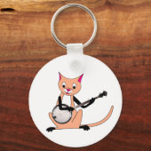Kat Speel de Banjo Sleutelhanger (Voorkant)