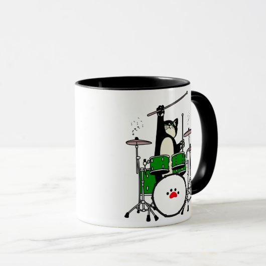 Kat Speel Musical Gift, kattenspeeltrommel Mok (Voorkant rechts)