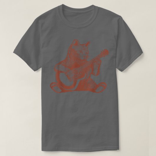 Kat-speelgitaar T-shirt (Design voorkant)