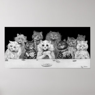 Kat-speelkaart, Louis Wain Poster