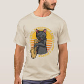 Kat-speelsaxofoon T-shirt (Voorkant)