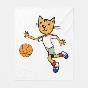 Kat speelt basketbal, basketbal sport jersey fleece deken