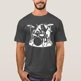 Kat Speelt Drums Drummer Nieuwigheid Muziek Liefhe T-shirt