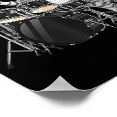 Kat Speelt Drums Drumstel Drumkit Drummen Drum Dr Poster (Hoek)