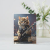 KAT SPEELT GITAAR BRIEFKAART (Staand voorkant)