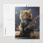 KAT SPEELT GITAAR BRIEFKAART (Voorkant / Achterkant)