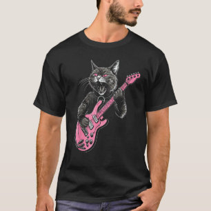 Kat Speelt Gitaar Gitarist poesje Felien Muzikant T-shirt