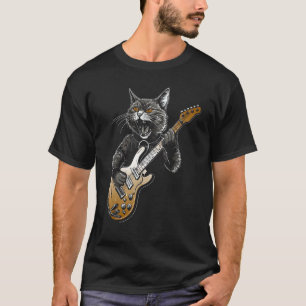 Kat Speelt Gitaar Gitarist poesje Felien Muzikant T-shirt