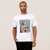 Kat speelt gitaar, kattenliefhebber T-Shirt (Voorkant volledig)