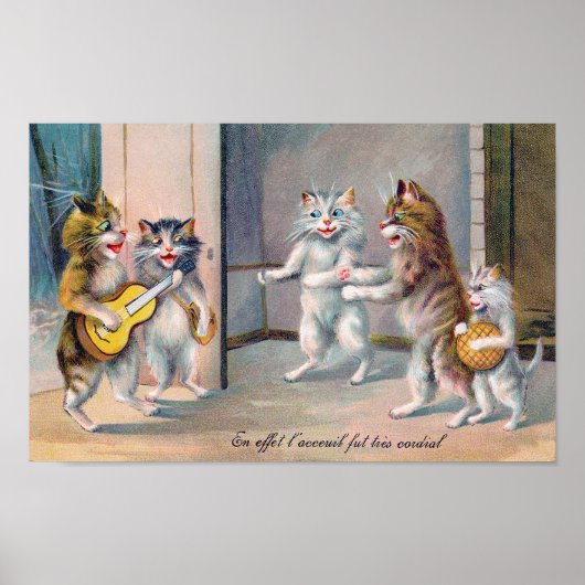 Kat speelt gitaar, Louis Wain Poster (Voorkant)
