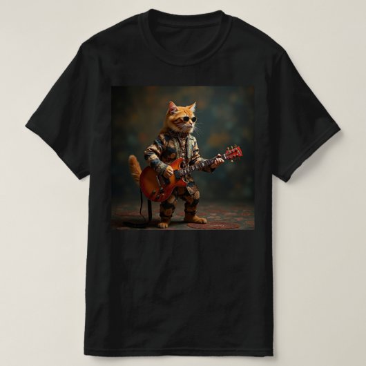 Kat speelt gitaar. t-shirt (Design voorkant)