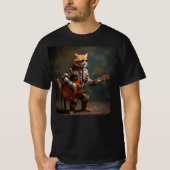 Kat speelt gitaar. t-shirt (Voorkant)