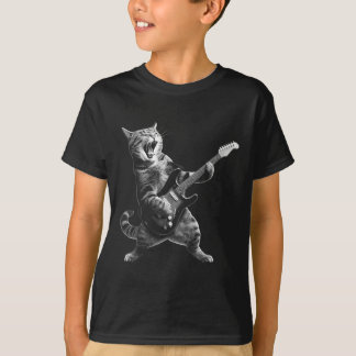 Kat speelt gitaarrock-'n-rollrockster voor mannen t-shirt