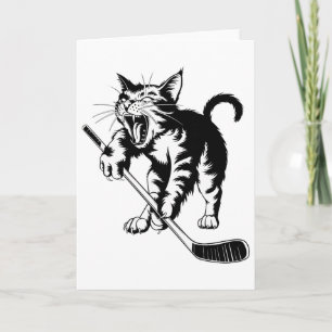 Kat speelt ijshockey _1 kaart