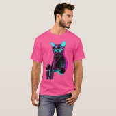 Kat speelt jazz op saxofoon t-shirt (Voorkant volledig)