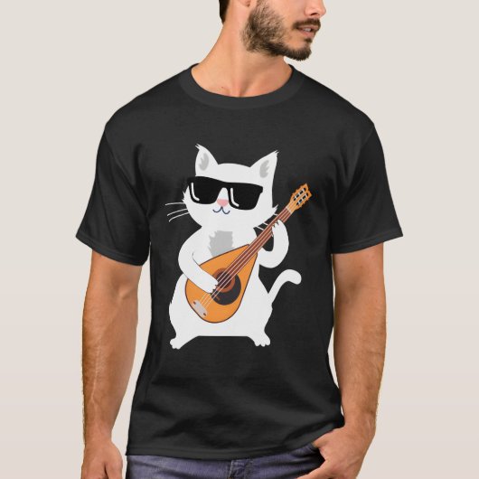 Kat speelt mandoline t-shirt (Voorkant)
