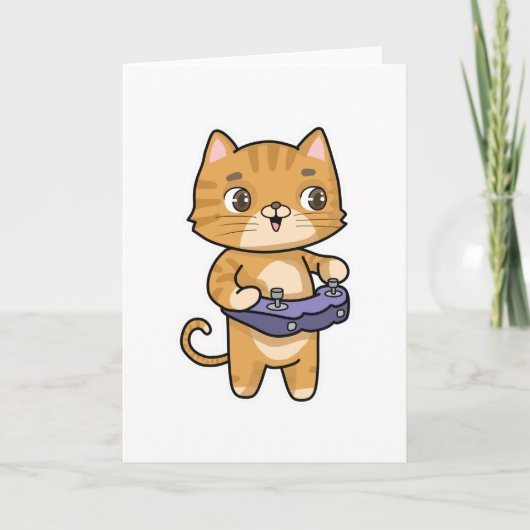 Kat speelt met controller kaart (Voorkant)