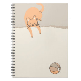 Kat speelt met een bal notitieboek