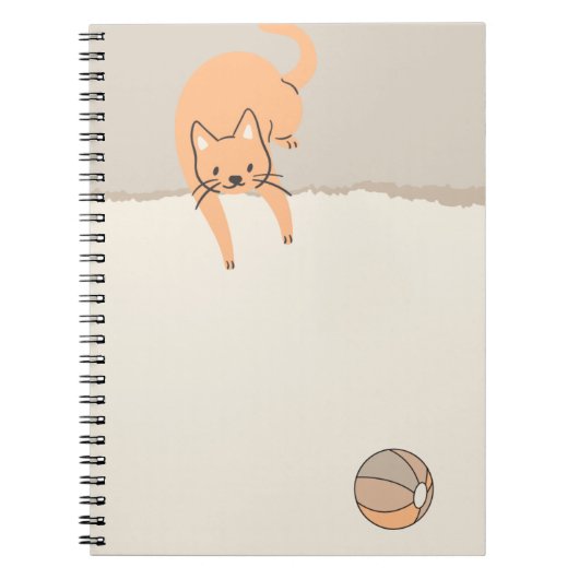 Kat speelt met een bal notitieboek (Voorkant)