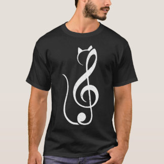 Kat Speelt Muziek Piano Muzikant Kunst Kat T-shirt