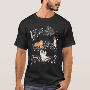 Kat Speelt Muzieknoot Kitty Muzikant Kitten Huisdi T-shirt