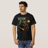 Kat speelt op de sax. t-shirt (Voorkant volledig)