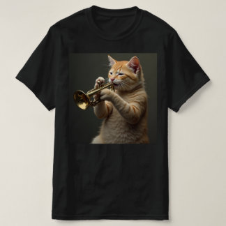 Kat speelt op de trompet. t-shirt