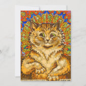 Kat speelt piano, psychedelisch - naar Louis Wain Feestdagenkaart (Voorkant)