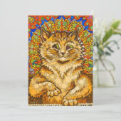 Kat speelt piano, psychedelisch - naar Louis Wain Feestdagenkaart (Staand voorkant)