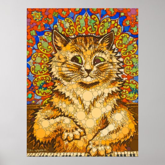 Kat speelt piano, psychedelisch - naar Louis Wain Poster (Voorkant)