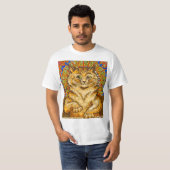 Kat speelt piano, psychedelisch - naar Louis Wain T-shirt (Voorkant volledig)