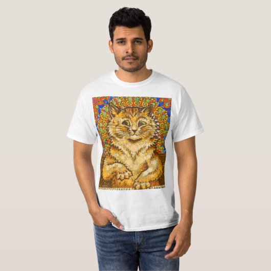 Kat speelt piano, psychedelisch - naar Louis Wain T-shirt (Voorkant volledig)