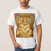 Kat speelt piano, psychedelisch - naar Louis Wain T-shirt (Voorkant)