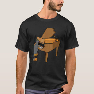 Kat speelt pianomuziek Speler Docent Muzikant Gr T-shirt