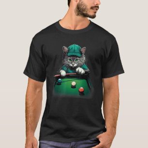 Kat speelt poolbiljart Cool Grappige Katten T-shirt