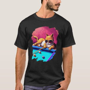 Kat speelt poolbiljart in lounge Cool Cats 2 T-shirt