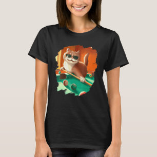 Kat speelt poolbiljart in lounge Cool Cats T-shirt