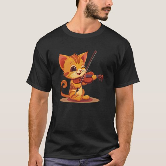 Kat speelt vioolkostuum t-shirt (Voorkant)