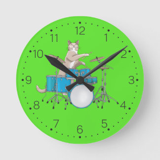 Kat-speeltrommels - wandklok met cijfers