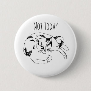 Kat Speld – Niet Vandaag. Grappige Minimalistische Ronde Button 5,7 Cm