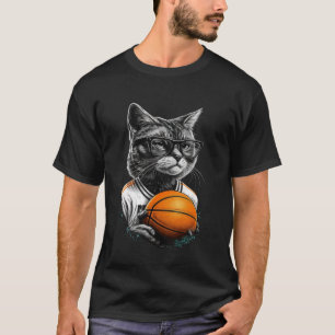 Kat Spelen Basketbal Graphic T - shirts Mannen Vro