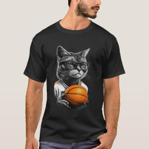 Kat Spelen Basketbal Graphic T - shirts Mannen Vro