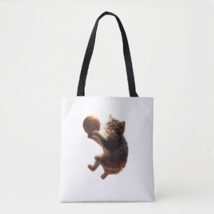 Kat Spelen Basketbal Grappige Katten Moeder Miauw Tote Bag