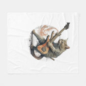 Kat Spelen Gitaar Rock Kat Heavy Metal Kat Mus Fleece Deken (Voorkant (Horizontaal))