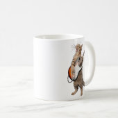 Kat spelen gitaar Shirt Kinder Mannen Vrouwen Rock Koffiemok (Voorkant rechts)