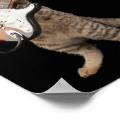 Kat spelen gitaar Shirt Kinder Mannen Vrouwen Rock Poster (Hoek)