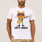 KAT SPELEN GUITAR KATTEN ROCK T-Shirts T - shirts (Voorkant)