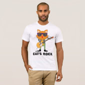 KAT SPELEN GUITAR KATTEN ROCK T-Shirts T - shirts (Voorkant volledig)