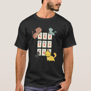 Kat spelen Mahjong grappige spelers met letters T-shirt