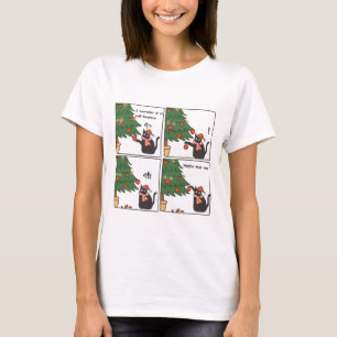 Kat spelen met kerstboom t-shirt
